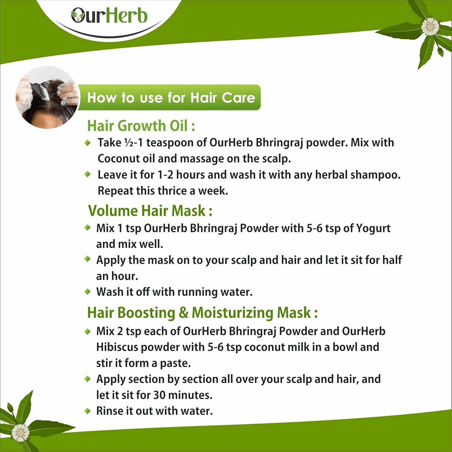 OurHerb Bhringraj Powder For Natural Hair Care