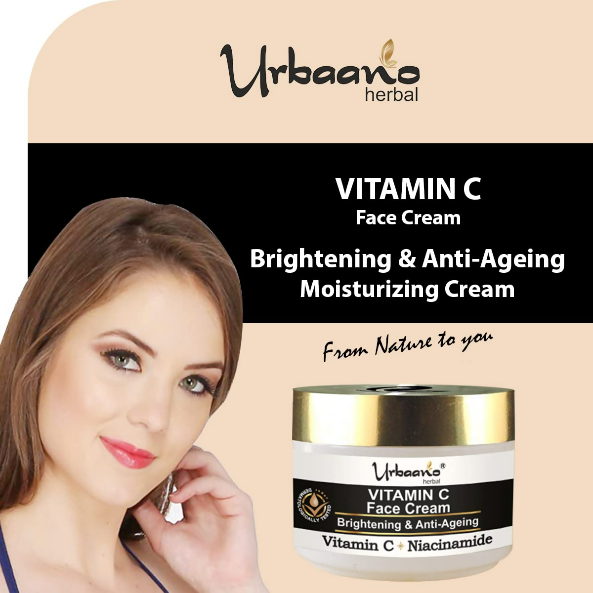 Urbaano Herbal Vitamin C Brightening Cream Face Moisturizer
