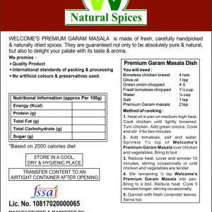 Welcome’s Natural Spices Premium Garam Masala Powder