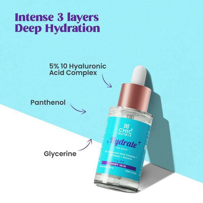 Chicnutrix Hydrate Face Serum ƒ?? 5% Hyaluronic Acid Complex with Glycerin & Panthenol