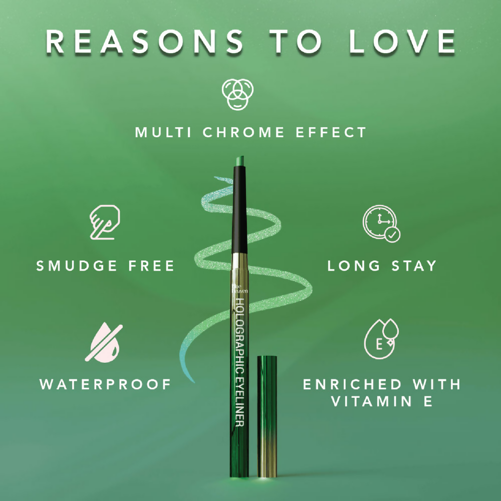 Blue Heaven Holographic, Smudge Proof & Waterproof Eyeliner - Emerald Affair