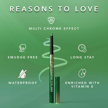 Blue Heaven Holographic, Smudge Proof & Waterproof Eyeliner - Emerald Affair