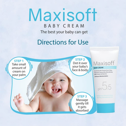 Maxisoft Natural Baby Cream Deep Moisturisation For Soft Baby Skin