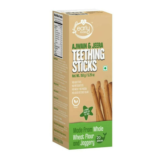 Buy Early Foods Whole Wheat Ajwain Jaggery Teething Sticks from DrMediCart, Ship from India to USA