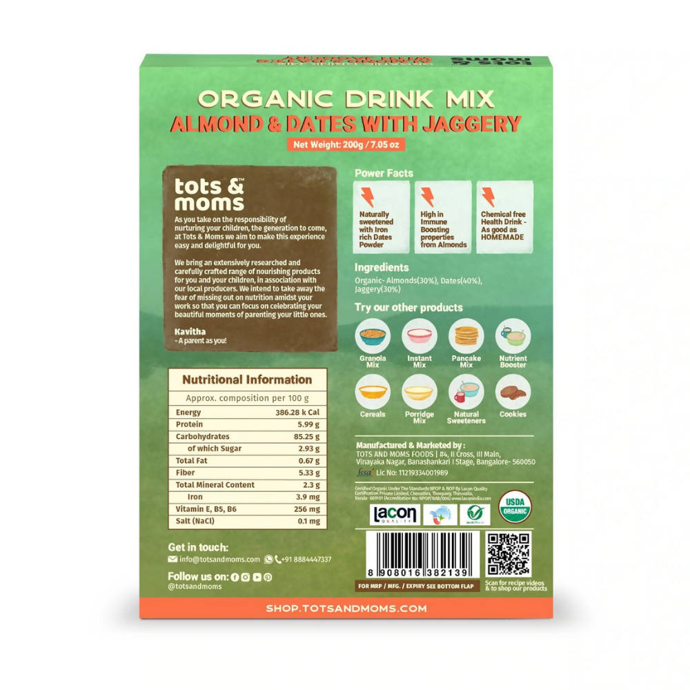 Tots and Moms Almond & Dates with Jaggery Drink Mix