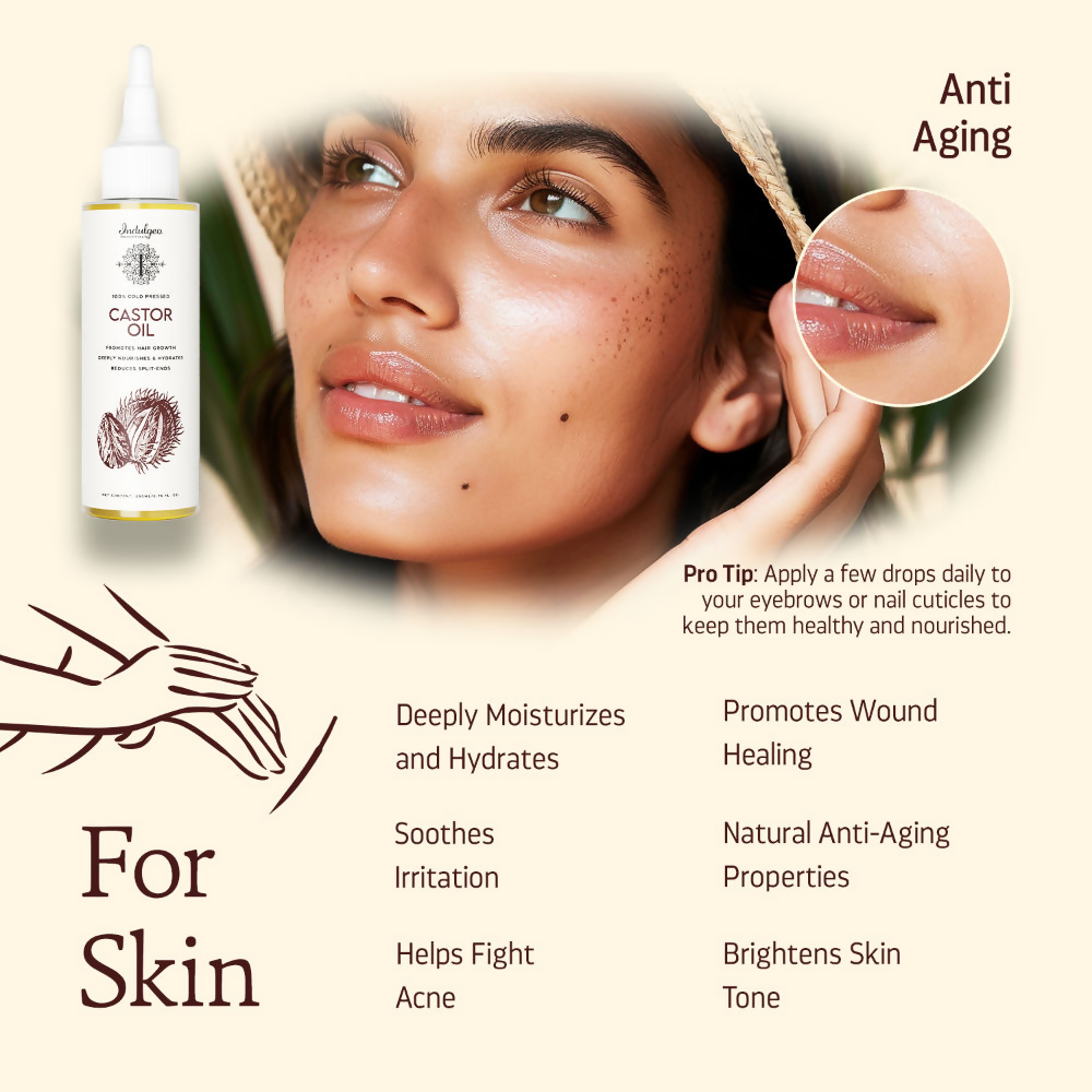 Indulgeo Essentials Cold Pressed Castor Oil For Hair Growth