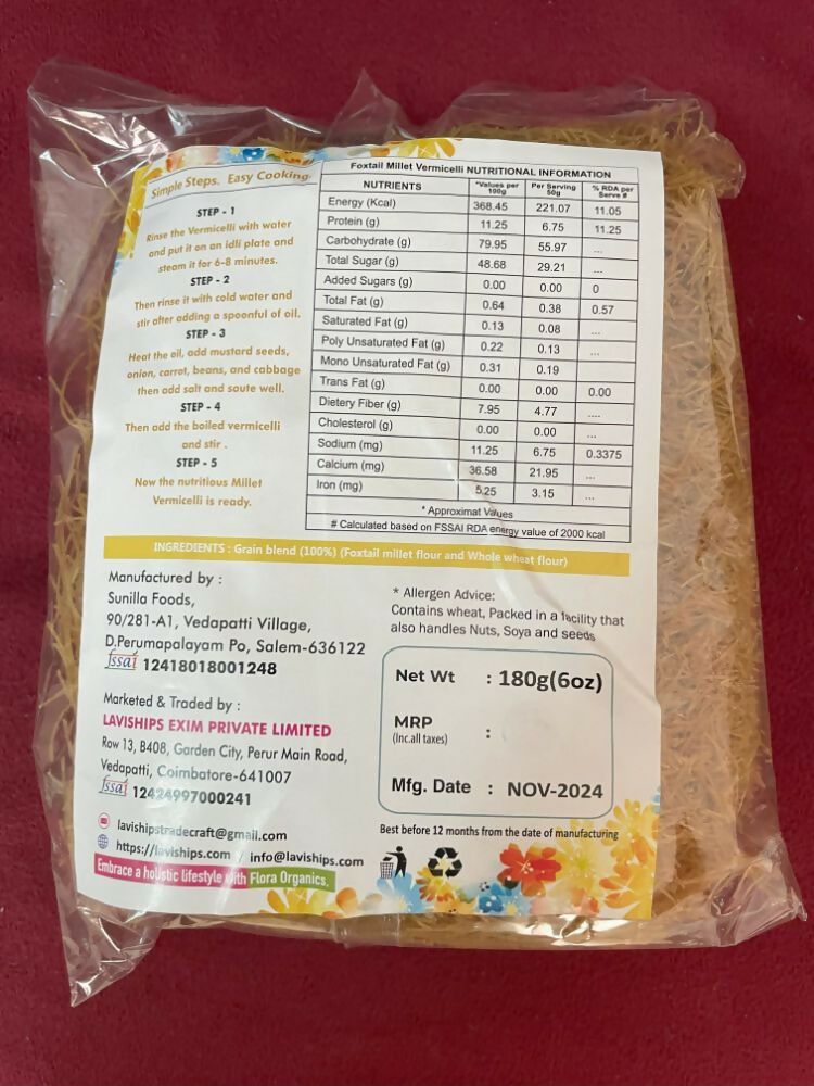 Flora Organics Foxtail Millet Vermicelli