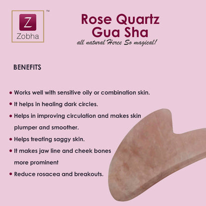Zobha Rose Quartz Gua Sha - Limited Time Offer