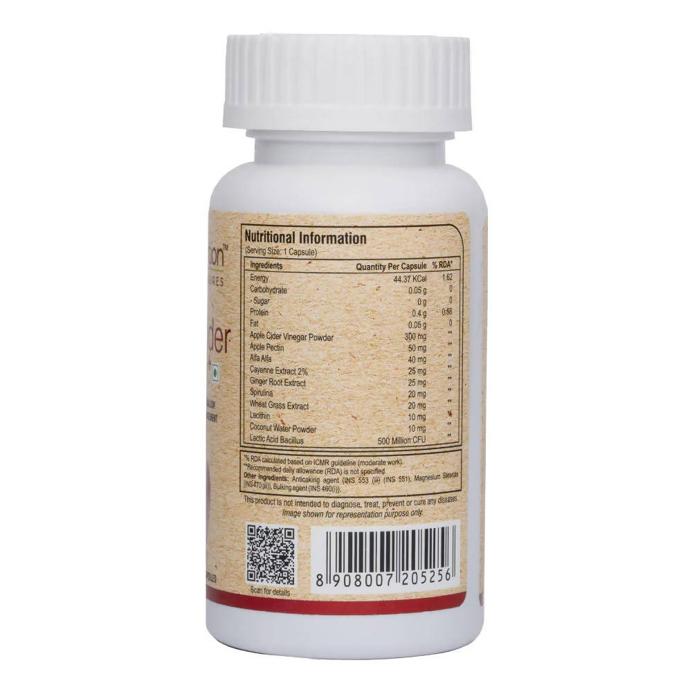 Pure Nutrition Apple Cider Vinegar with Wheat Grass & Spirulina Veg Capsules