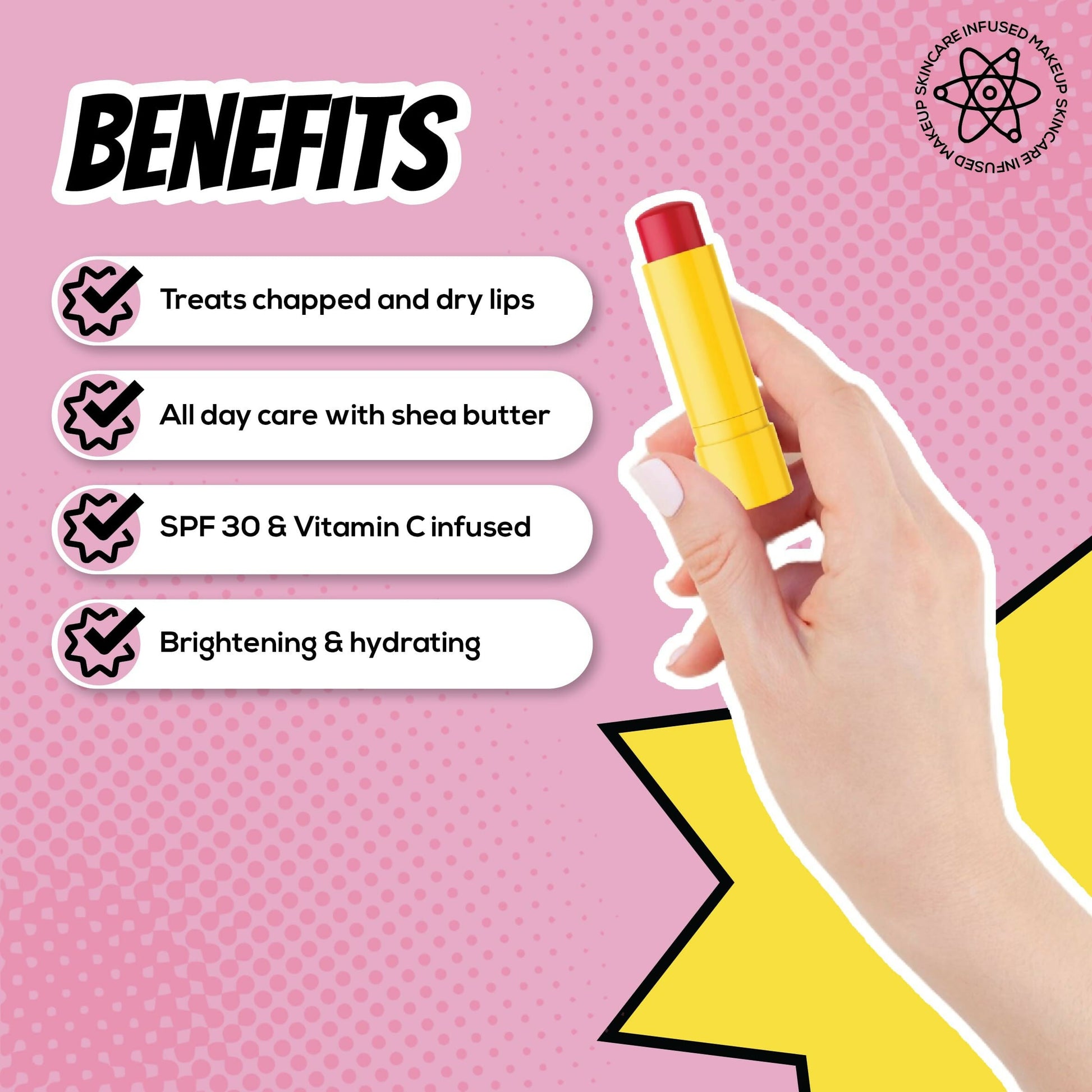 Renee Everyday Tinted Lip Balm - Cherry Berry, Moisturizes & Protects with SPF 30