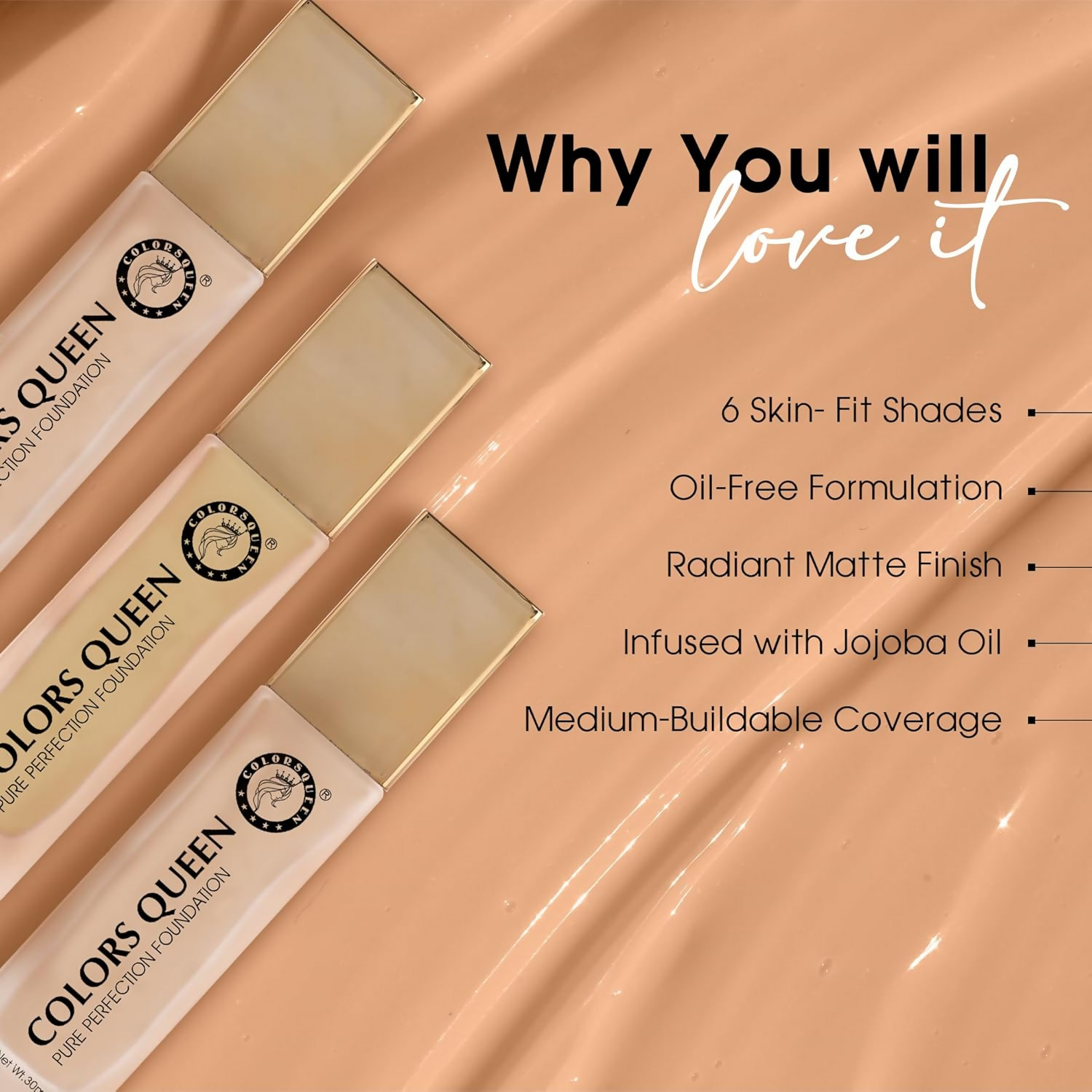 Colors Queen Pure Perfection Foundation – 04 Natural Nude