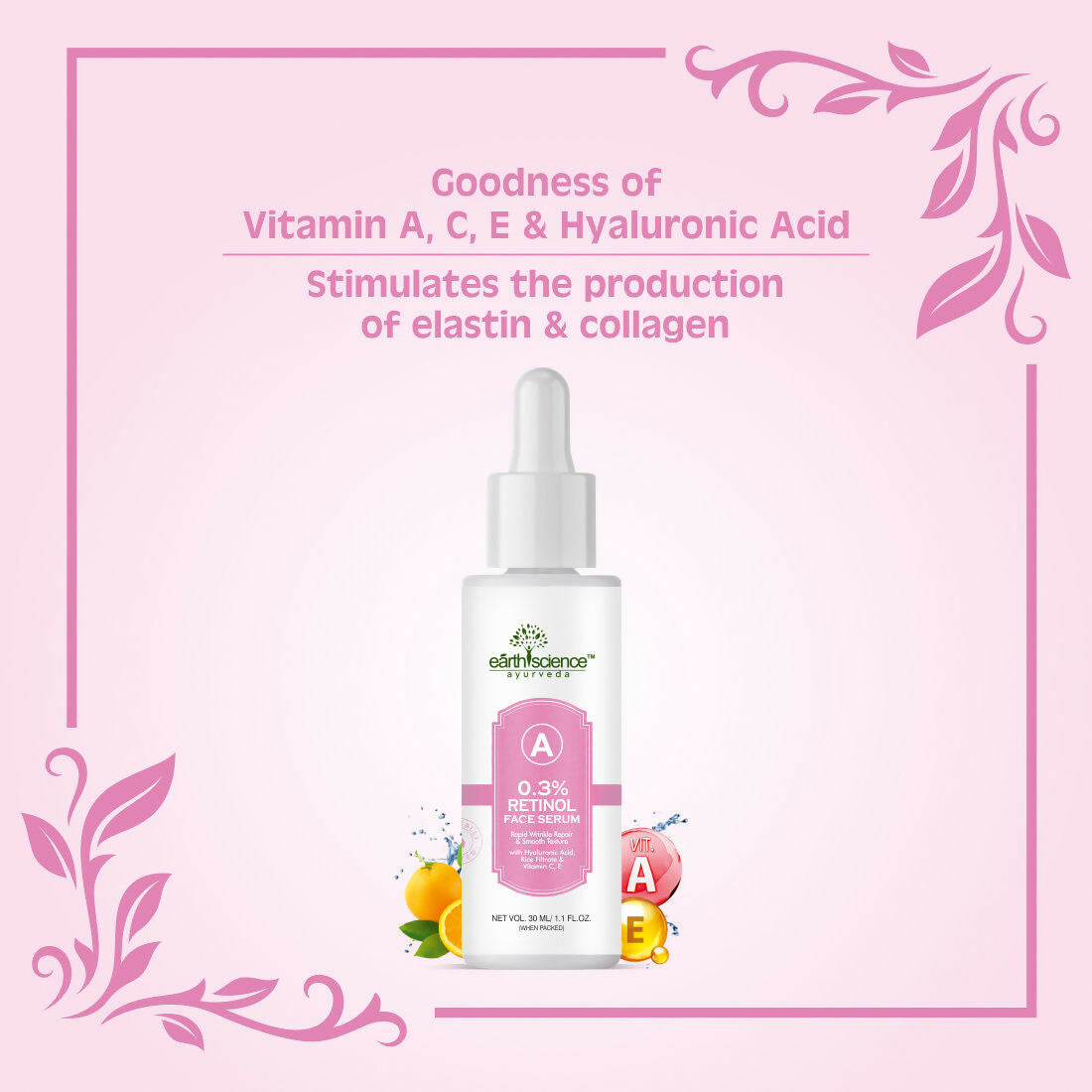 Earth Science Ayurveda 0.3% Retinol + Hyaluronic Acid Night Face Serum