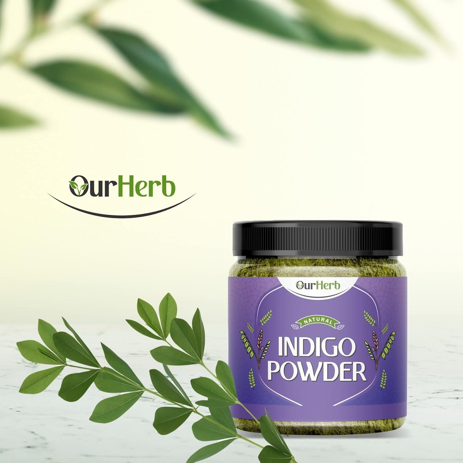 OurHerb Pure & Organic Indigo Leaves Powder For Black Hair Colour