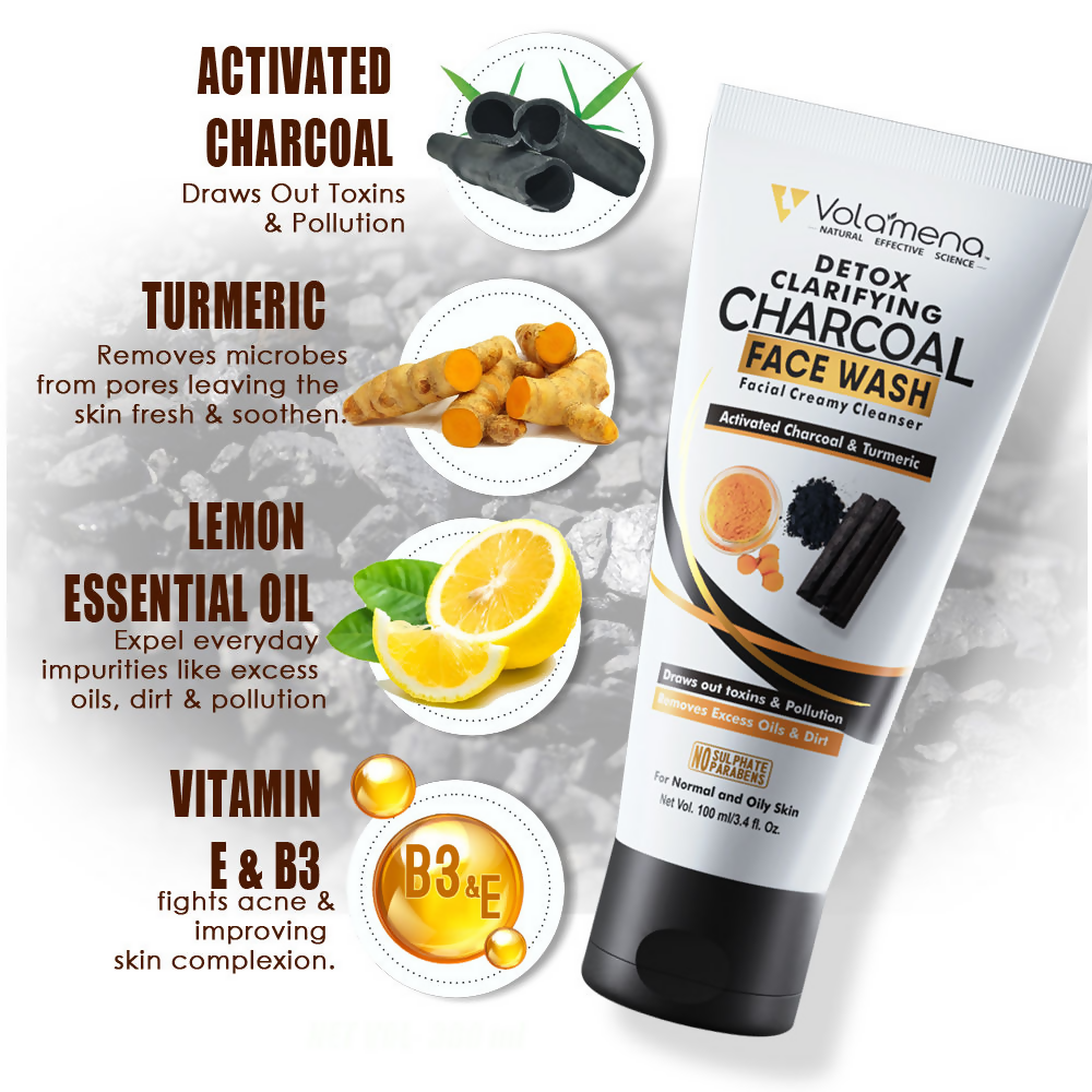 Volamena Detox Clarifying Charcoal Face Wash