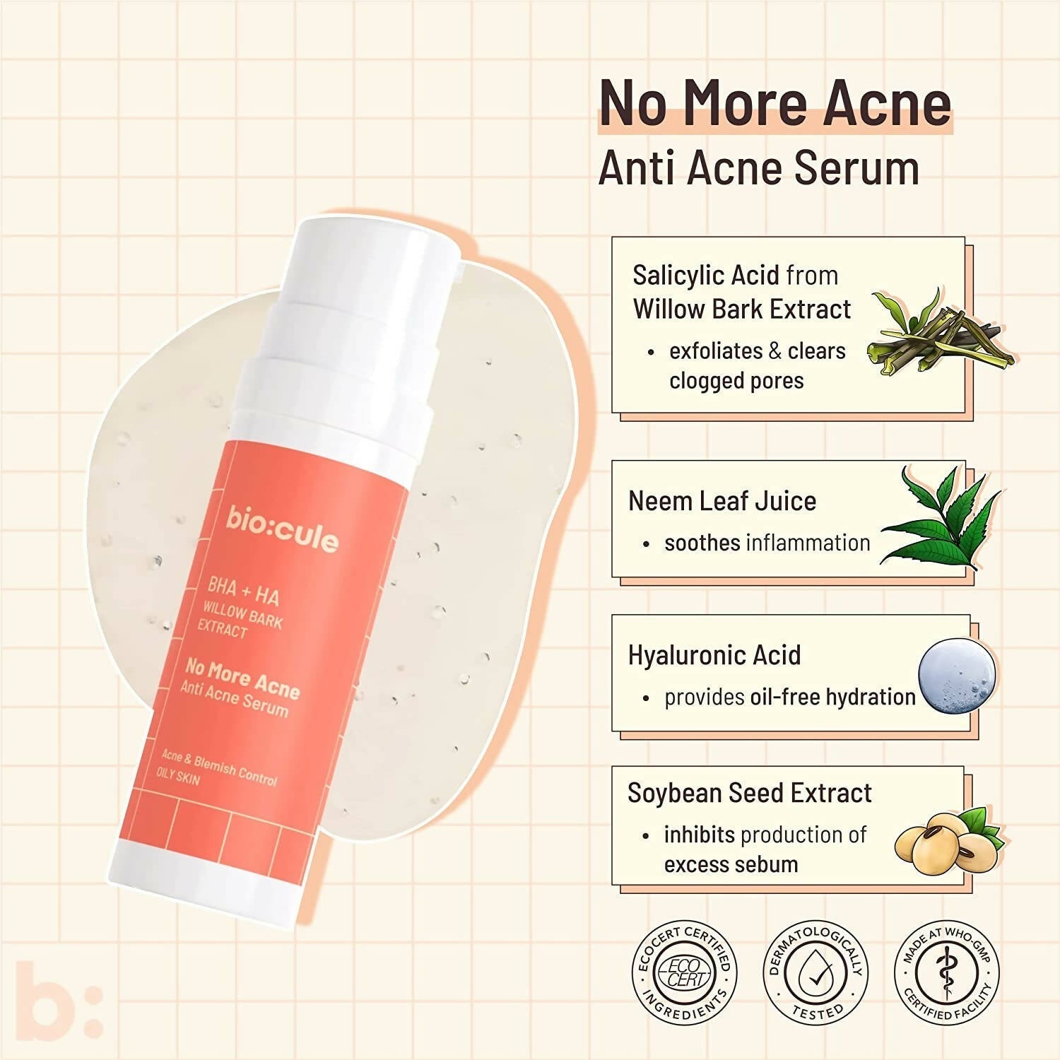 Buy Biocule No More Acne Anti Acne Face Serum from DrMediCart, Ship from India to USA