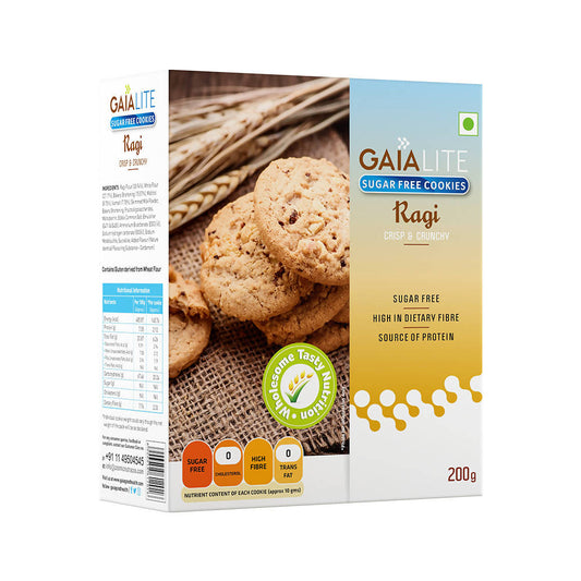 Buy Gaia Lite Sugar Free Ragi Cookies from DrMediCart, Ship from India to USA