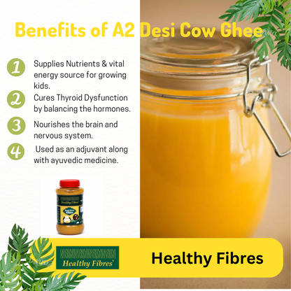Healthy Fibres Desi Cow Ghee | Cultured Cow Desi Ghee | Premium & Certified Ghee