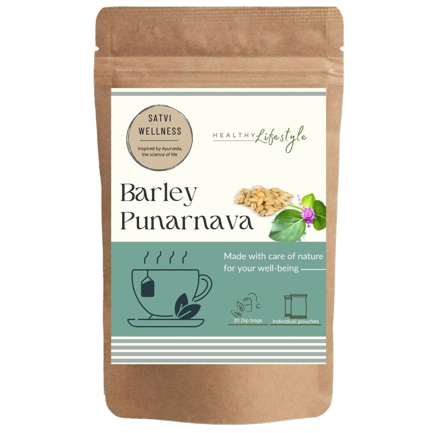 Satvi Wellness Barley Punarnava Tea | Barley Seed With Boerhavia Diffusa Herbal Tea