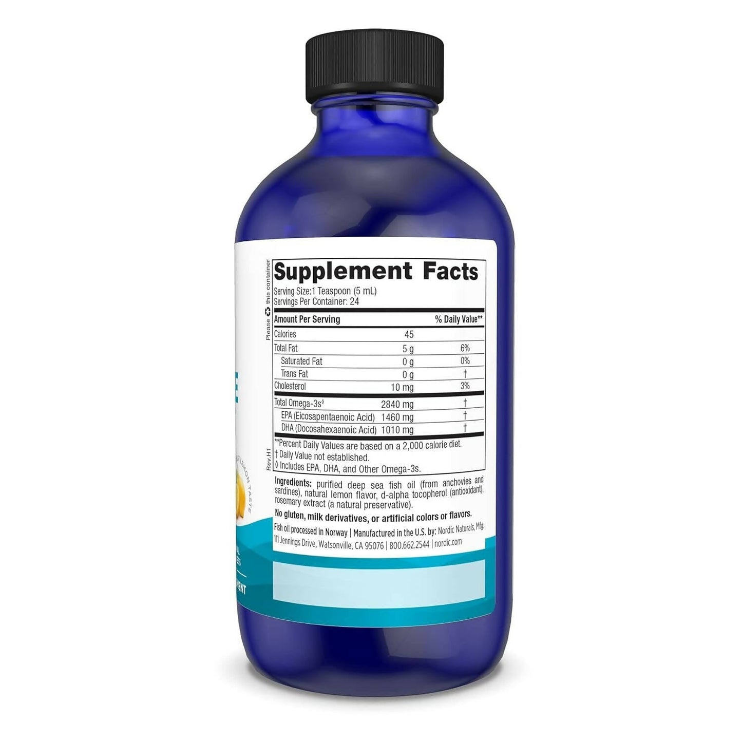 Nordic Naturals Ultimate Omega 3 Fish Oil Liquid - Lemon Flavor