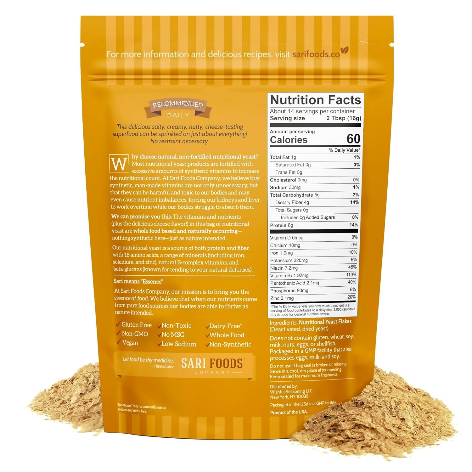 Sari Foods Non Fortified Nutritional Yeast Flakes