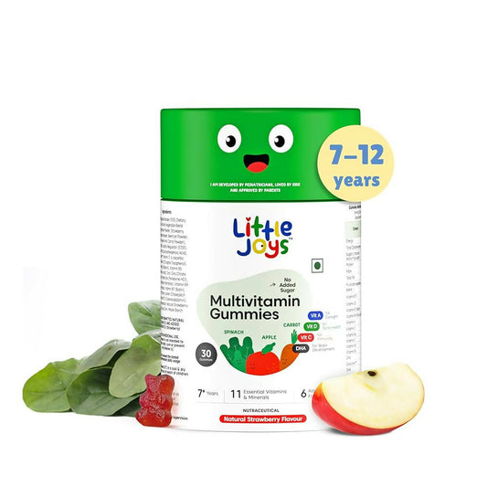 Buy Little Joys Multivitamin Gummies for Kids (7-12 yrs) - No Sugar Added|Strawberry Flavor from DrMediCart, Ship from India to USA