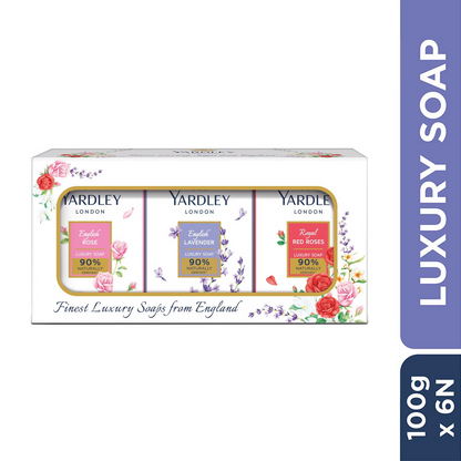 Yardley London English Lavender, English Rose, Royal Red Roses Luxury Soap for Women