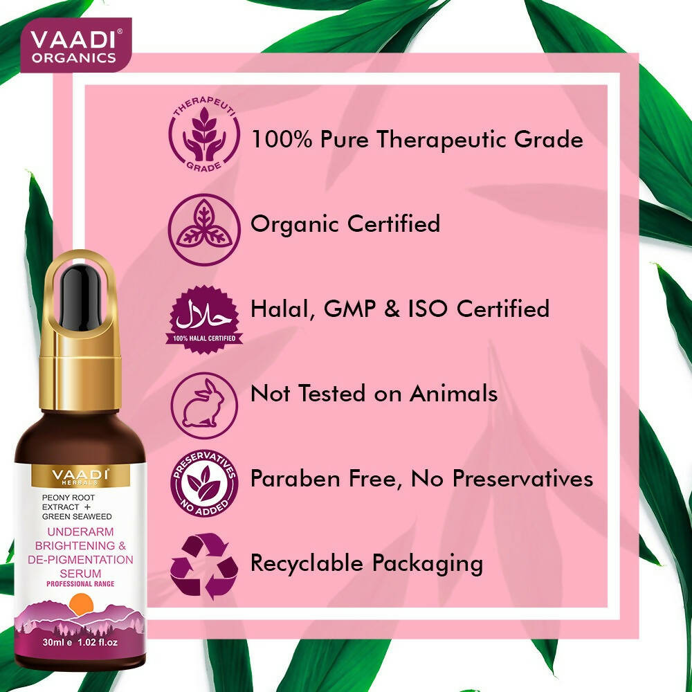 Vaadi Herbals Underarm Brightening & De-pigmentation Serum With Peony Root Extract & Green Seaweed - Drmedicart