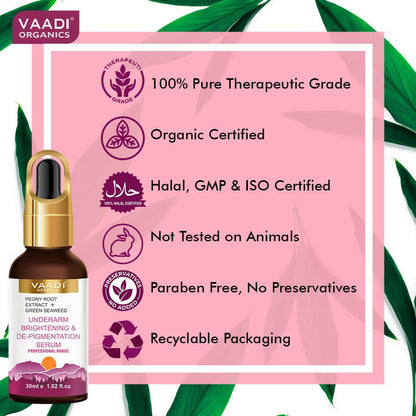 Vaadi Herbals Underarm Brightening & De-pigmentation Serum With Peony Root Extract & Green Seaweed - Drmedicart