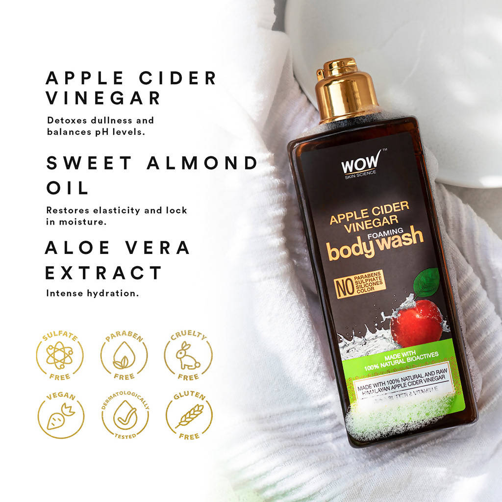 Wow Skin Science Apple Cider Vinegar Foaming Body Wash - Drmedicart