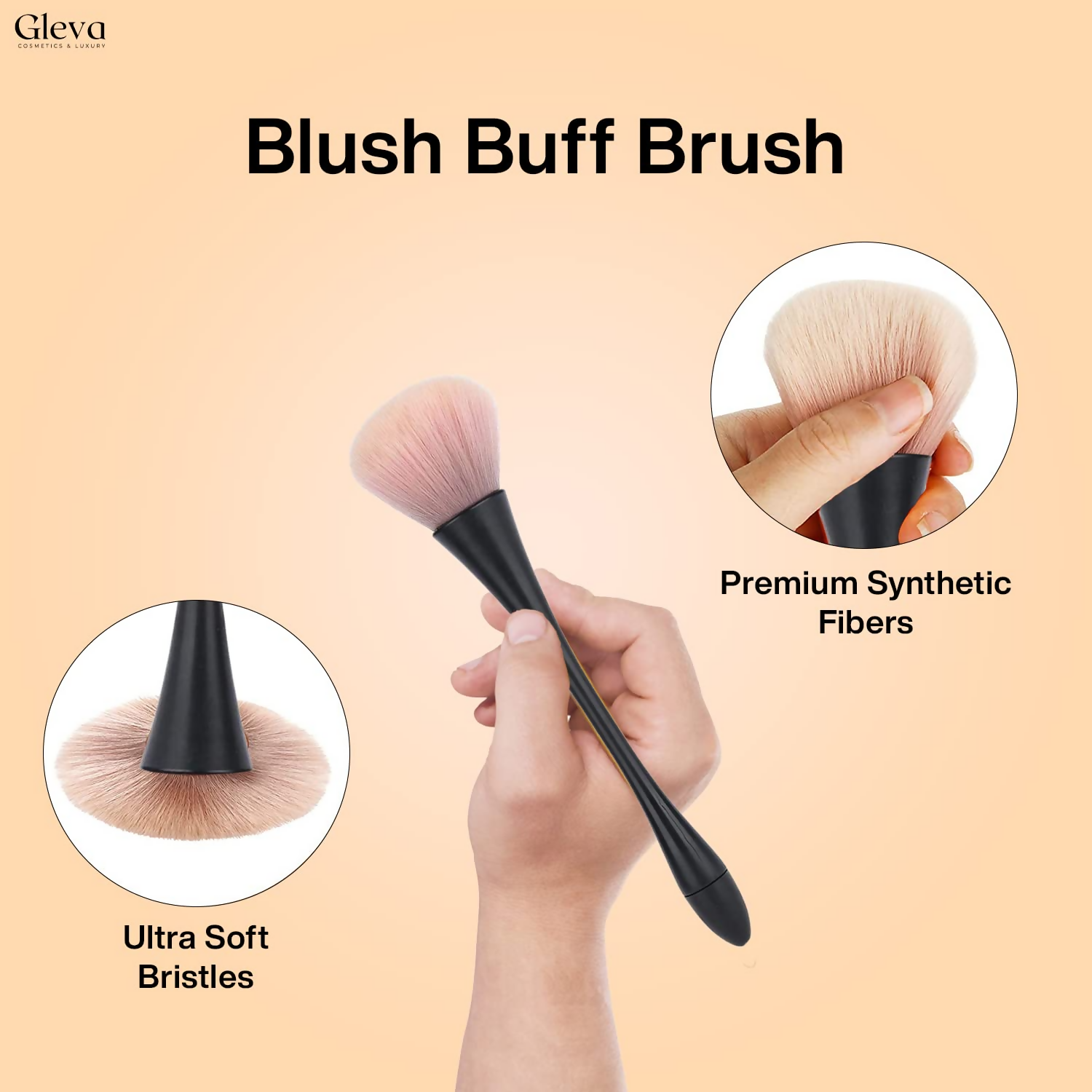 Gleva Ultimate Blend Makeup Brush Black Pink