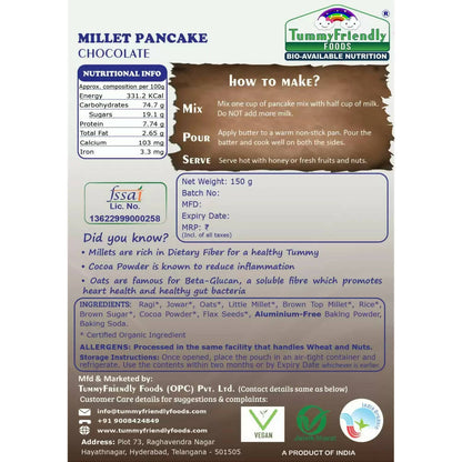 TummyFriendly Foods Millet Pancake Mix - Chocolate, Veggies - Drmedicart