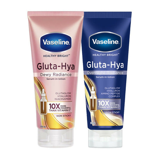 Buy Vaseline Gluta-Hya Dewy Radiance & Overnight Radiance Serum-In-Lotion Combo from DrMediCart, Ship from India to USA