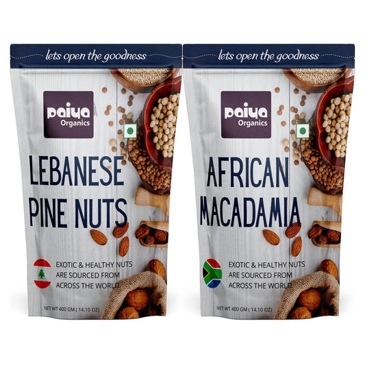 Paiya Organics Lebanese Pine Nuts + African Macadamia Nuts Combo