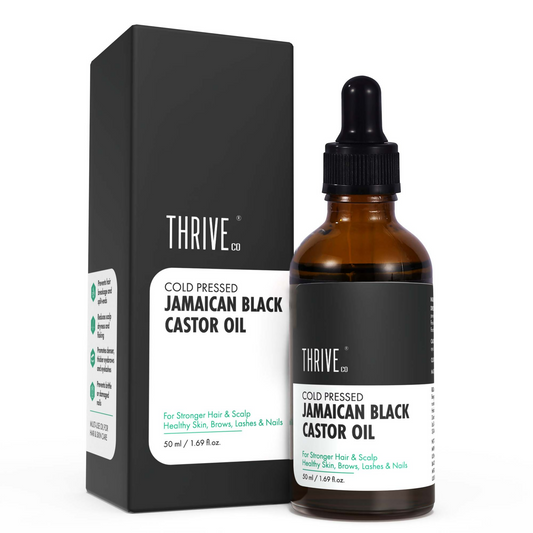 Thriveco Cold-Pressed Jamaican Black Castor Oil For Hair, Skin, Eyebrows, Eyelashes & Nails