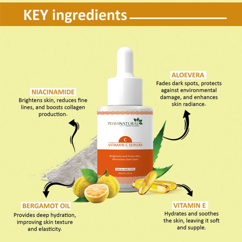 7 Days Vitamin C-Advance Radiance Booster Skin Brightening Face Glowing Serum