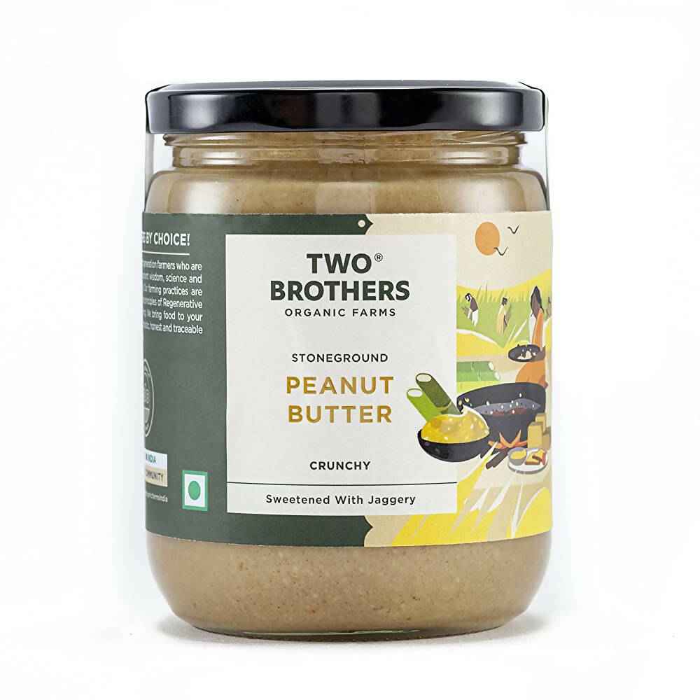 Two Brothers Organic Farms Peanut Butter Crunchy| Sweetened with Jaggery