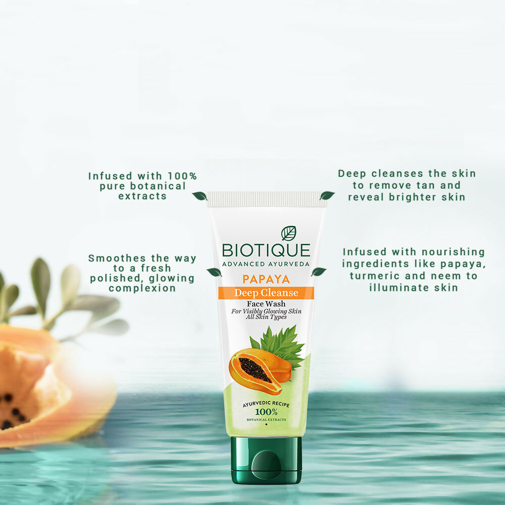 Biotique Bio Papaya Deep Cleanse Visibly Glowing Skin Face Wash