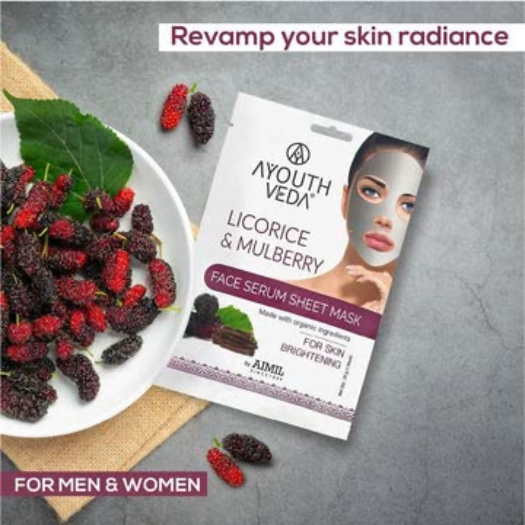 ayouthveda licorice mulberry face serum sheet mask buy in usa