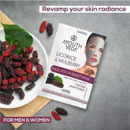 ayouthveda licorice mulberry face serum sheet mask buy in usa