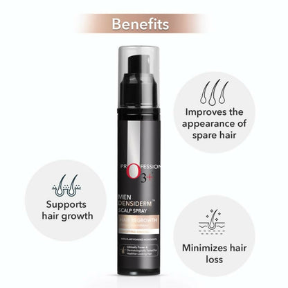 Professional O3+ Men Densiderm Hair Growth Scalp Serum Spray For Anti Hair Loss With Ginseng