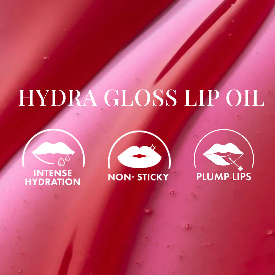 mCaffeine Shades Hydra Gloss Tinted Lip Oil Hydrates Plumps Non-sticky - Cherry Glaze