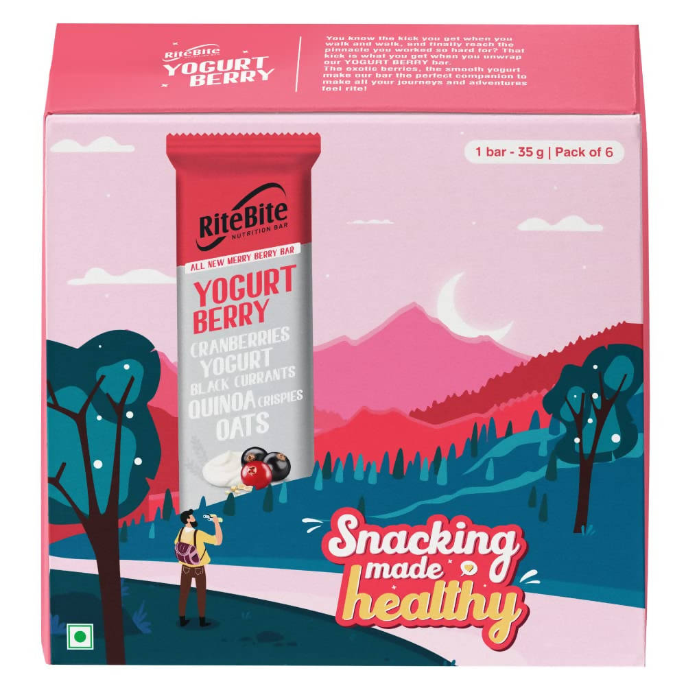 RiteBite Max Protein Yogurt Energy Berry Nutrition Bar