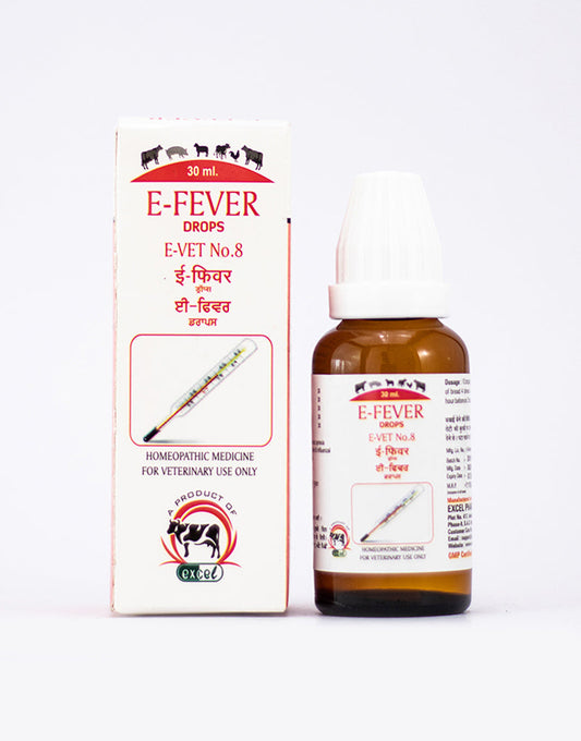 Buy Excel Pharma E-Fever Drops E-Vet No-8 For Veterinary use