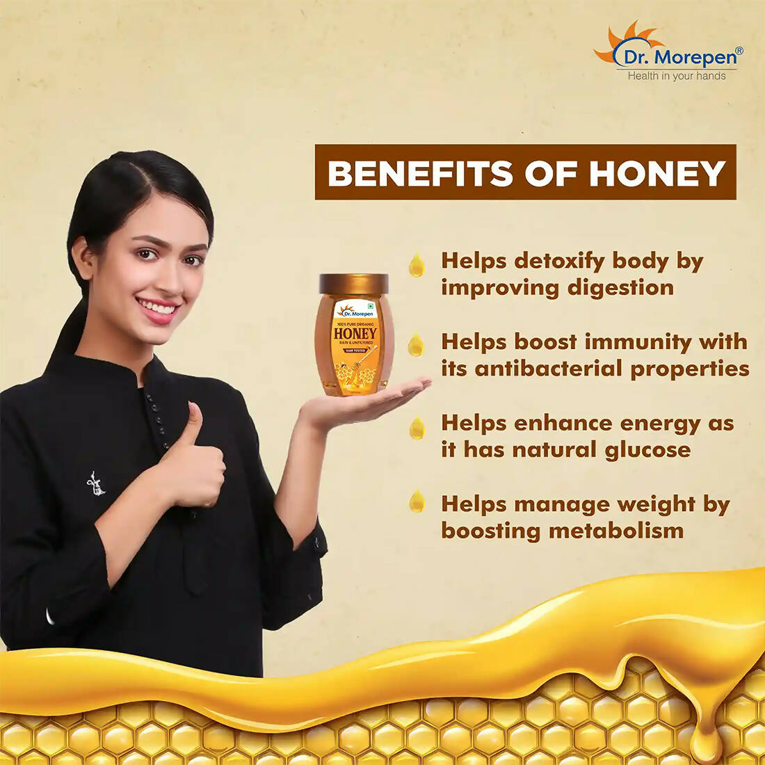Dr. Morepen 100% Pure Organic Honey NMR Tested