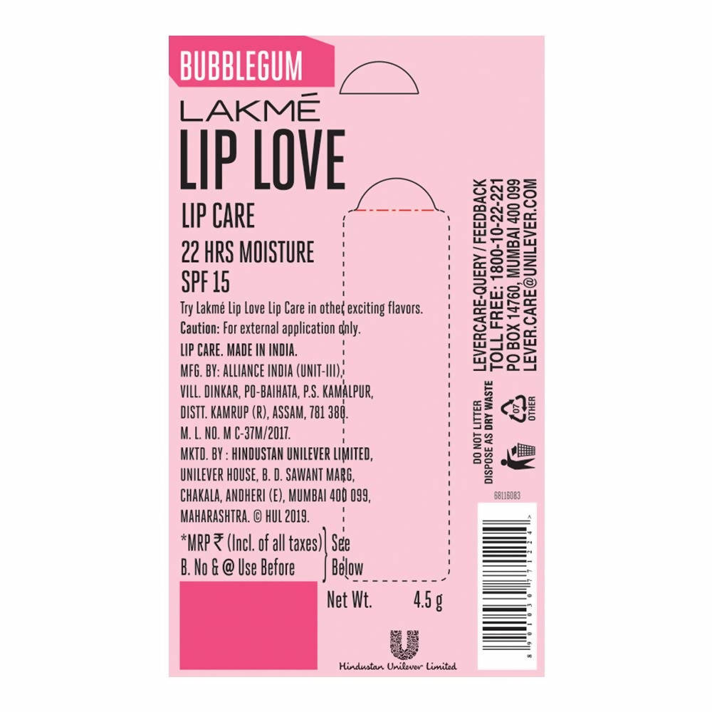 lakme lip love gelato chapstick bubblegum buy in usa