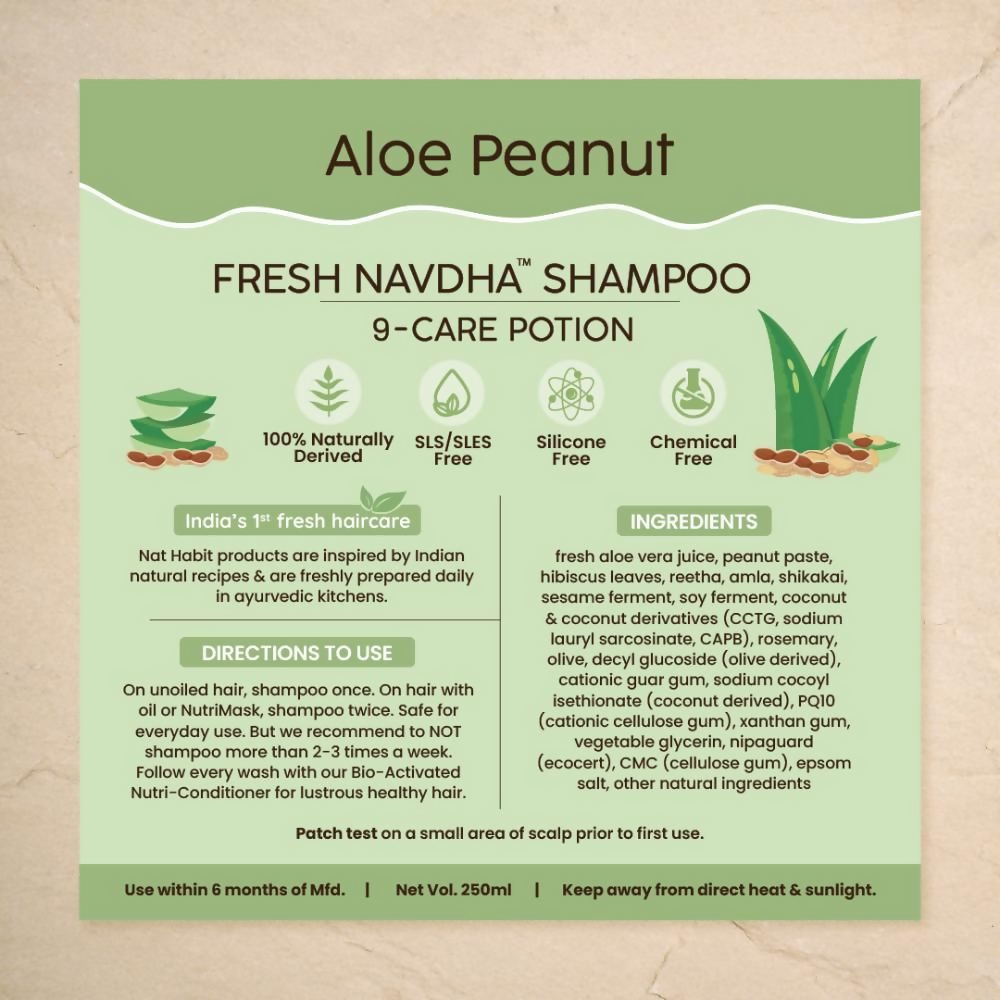 Nat Habit Aloe Peanut Navdha Shampoo