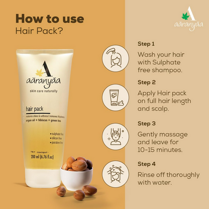 Aaranyaa Hair Pack With Argan Oil For Dry & Frizzy Hair | Deep Conditioning And Hair Fall Control