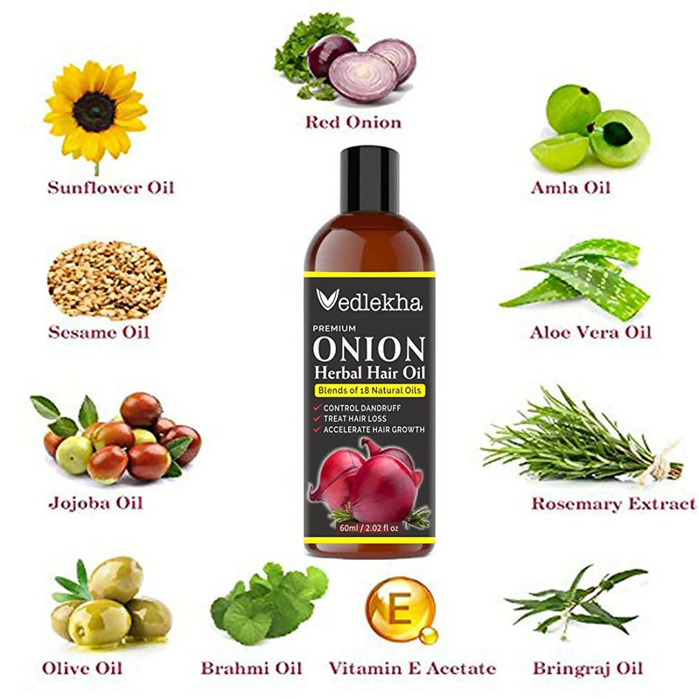 Vedlekha Onion Herbal Hair Oil - DrMediCart