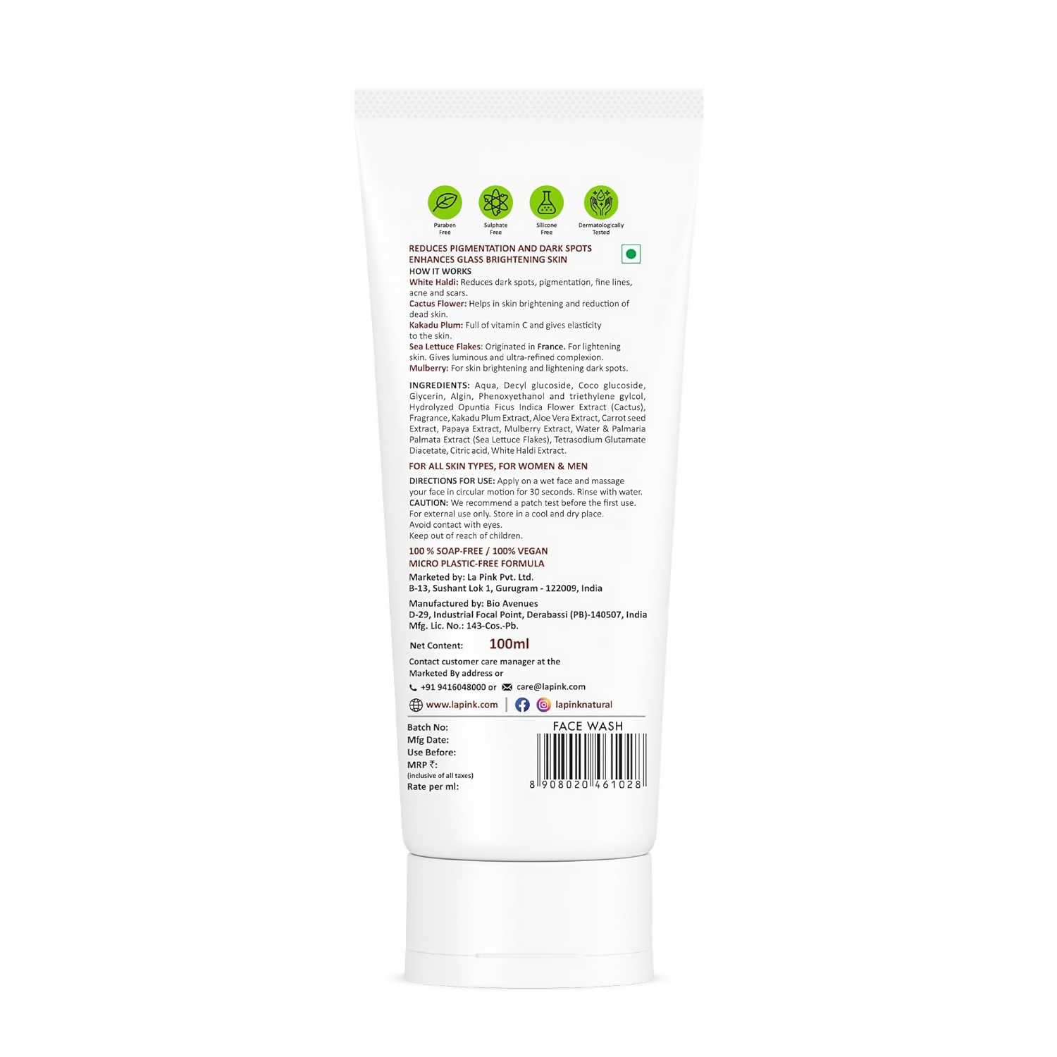 La Pink Ideal Bright White Haldi Face Wash