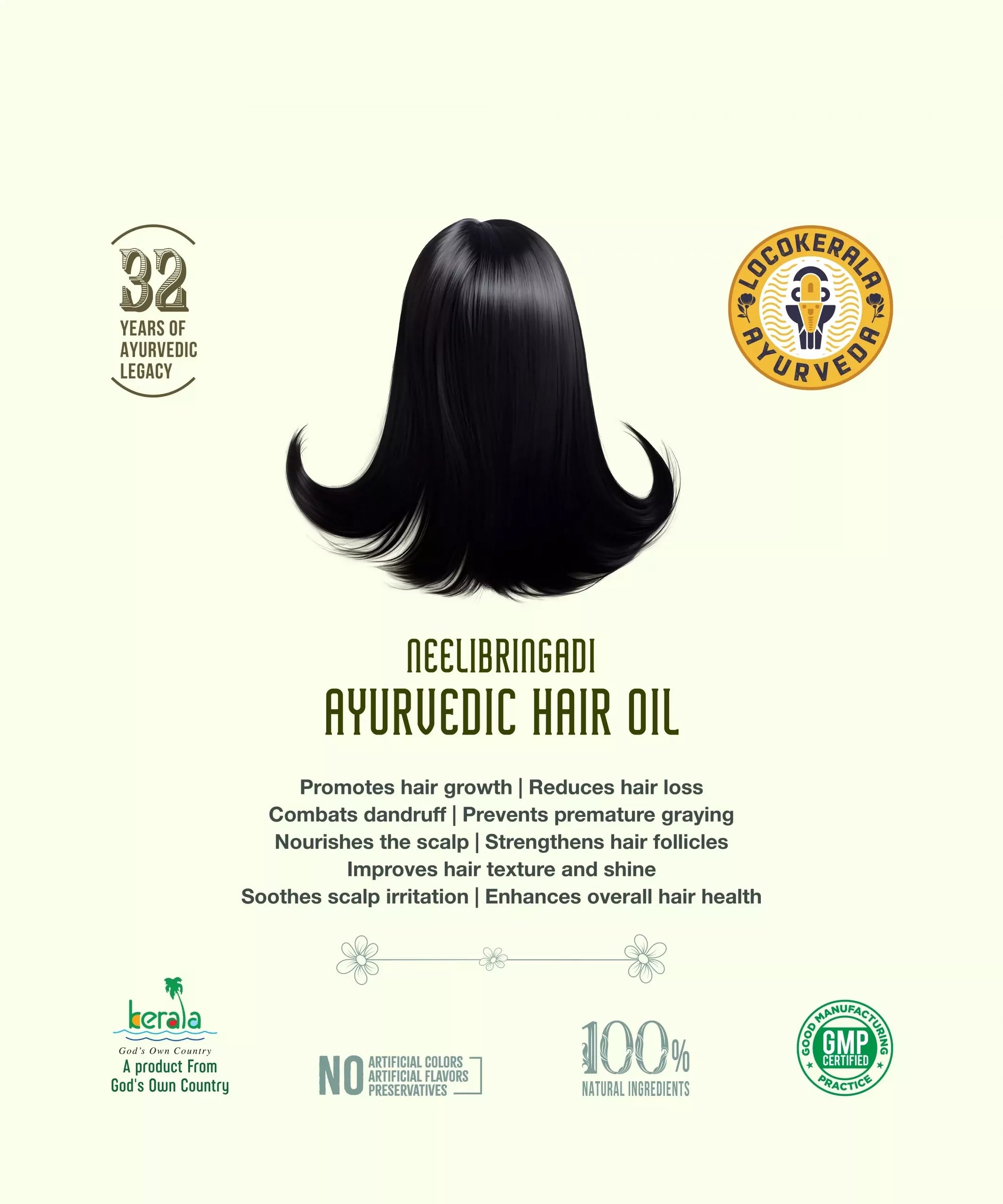 LocoKerala Neelibringadi Ayurvedic Hair Oil – For Healthy Scalp & Luxuriant Growth